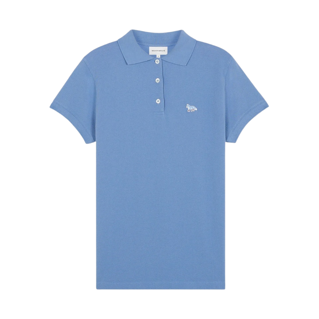 MW00202KJ7010-P428 (W) Maison Kitsune Baby Fox Patch Regular Polo Hampton Blue