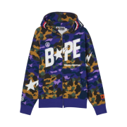 BAPE x Heron Preston Shark Zip Hoodie Purple