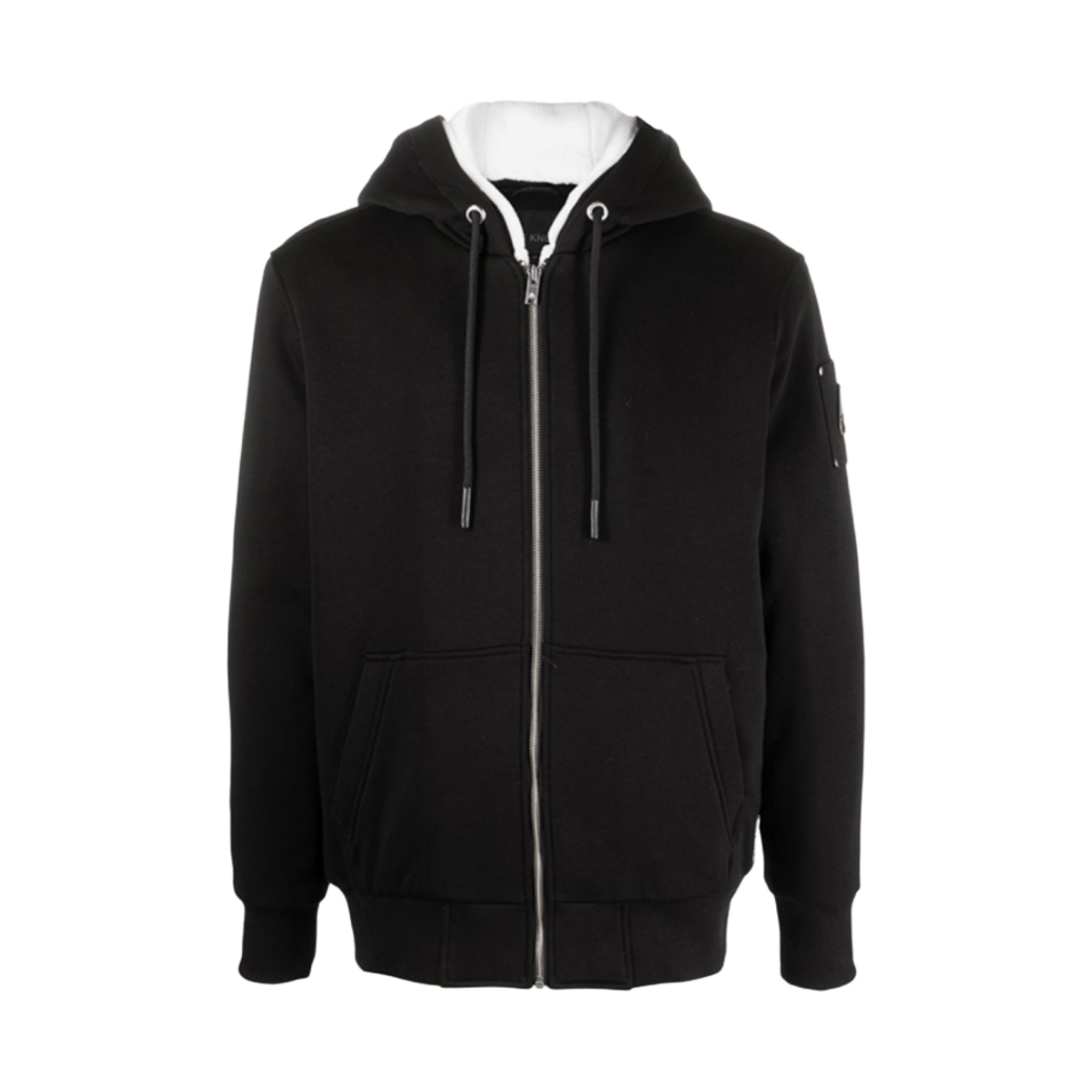 M32MS600244 Moose Knuckles Classic Bunny 3 White Lining Zip Hoodie Black - 22FW