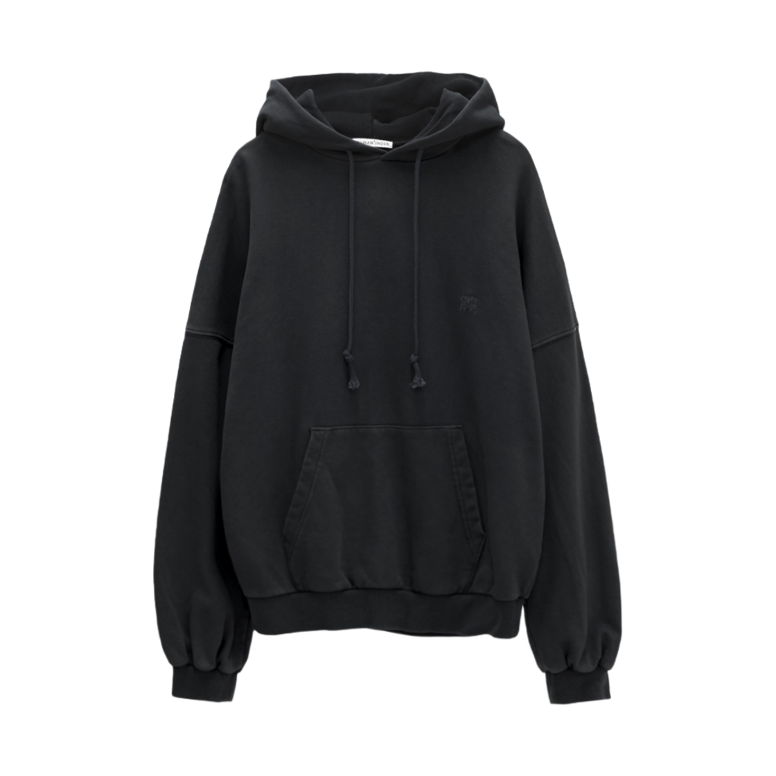 HM4EHD0600BC Polyteru Human Index Human Loosed Sweat Hoodie Washed Black