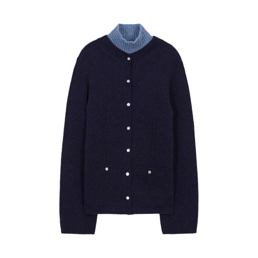 EEZ-1O453-M-KT01-NV EENK Zomme Layered Knit Pullover Navy