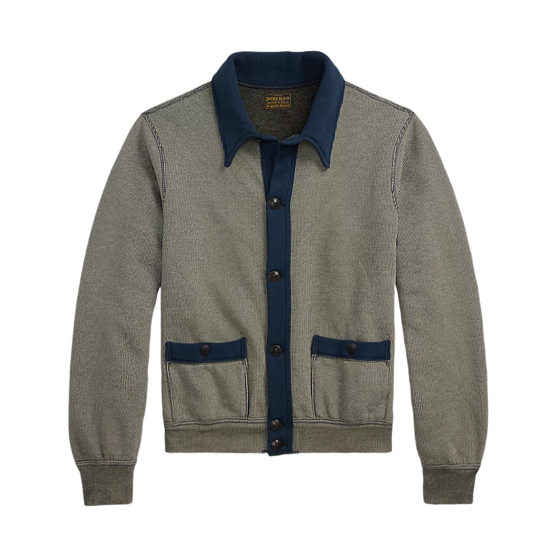 더블알엘 스트라이프 자카드 니트 가디건 네이비 멀티(Double RL Striped Jacquard Knit Cardigan Navy Multi)