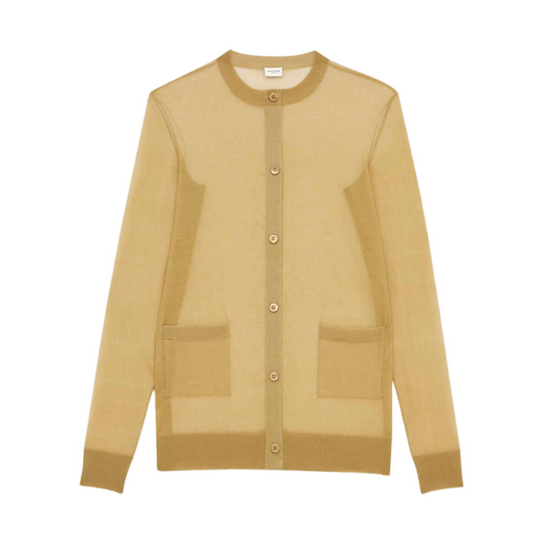 (W) 생로랑 가디건 실크 베이지((W) Saint Laurent Cardigan In Silk Beige) - 1