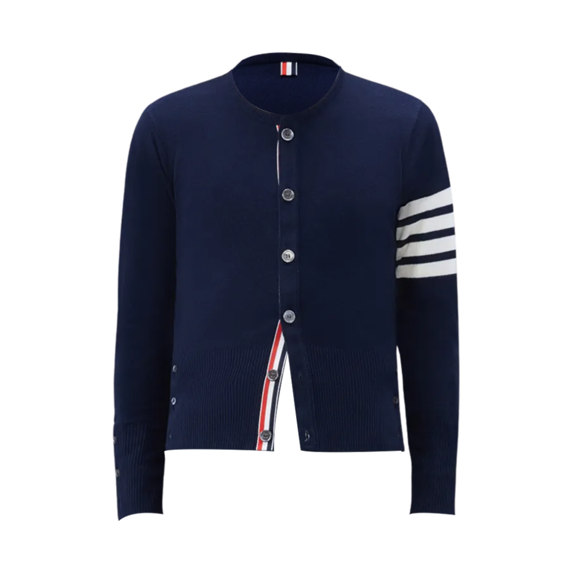 Thom Browne Cashmere Classic 4-Bar Crewneck Cardigan Navy