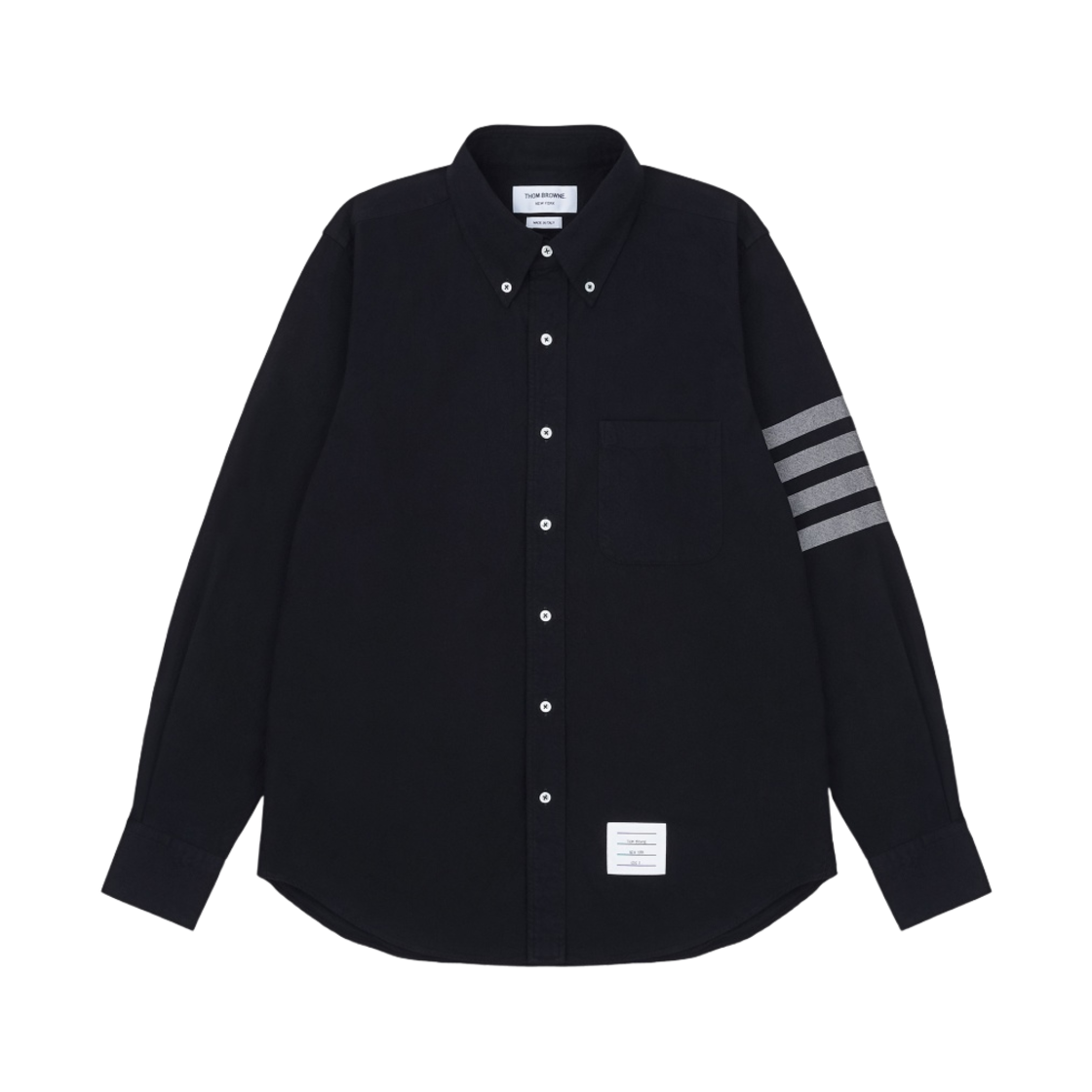 톰브라운 솔리드 플란넬 사선 스트레이트 핏 셔츠 네이비(Thom Browne Solid Flannel 4-Bar Straight Fit Shirt Navy)