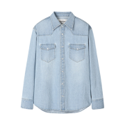 Tonywack Washed Denim Western Shirt Washed Light Blue