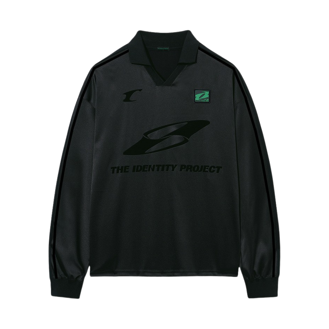 156_TIP THE IDENTITY PROJECT Mari Striped Satin Jersey Black