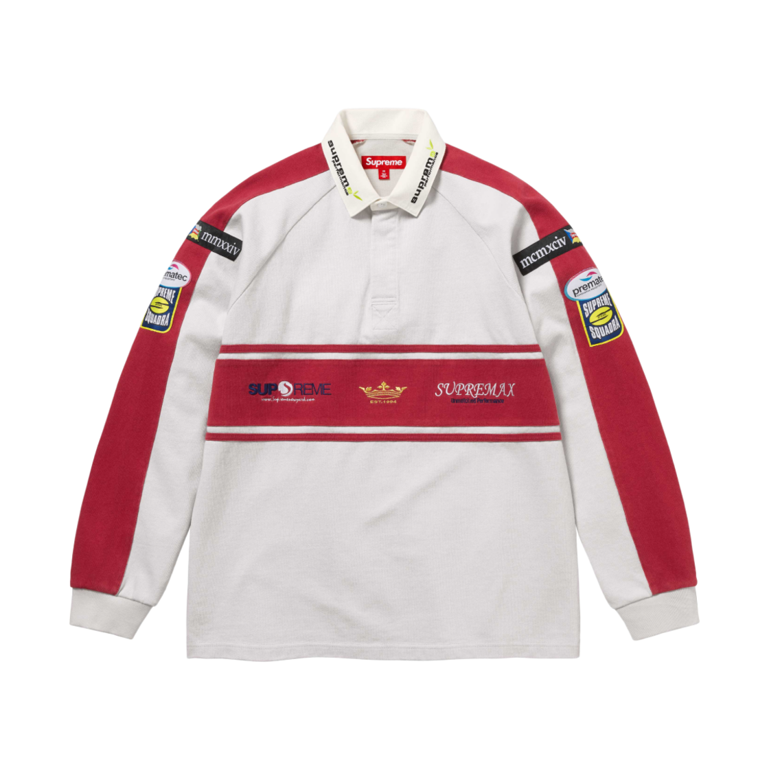 슈프림 체스트 스트라이프 럭비 스톤 - 24FW