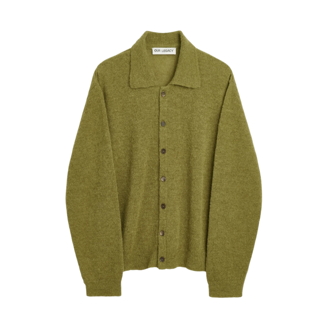 M4223EAO Our Legacy Evening Polo Fuzzy Alpaca Army Olive