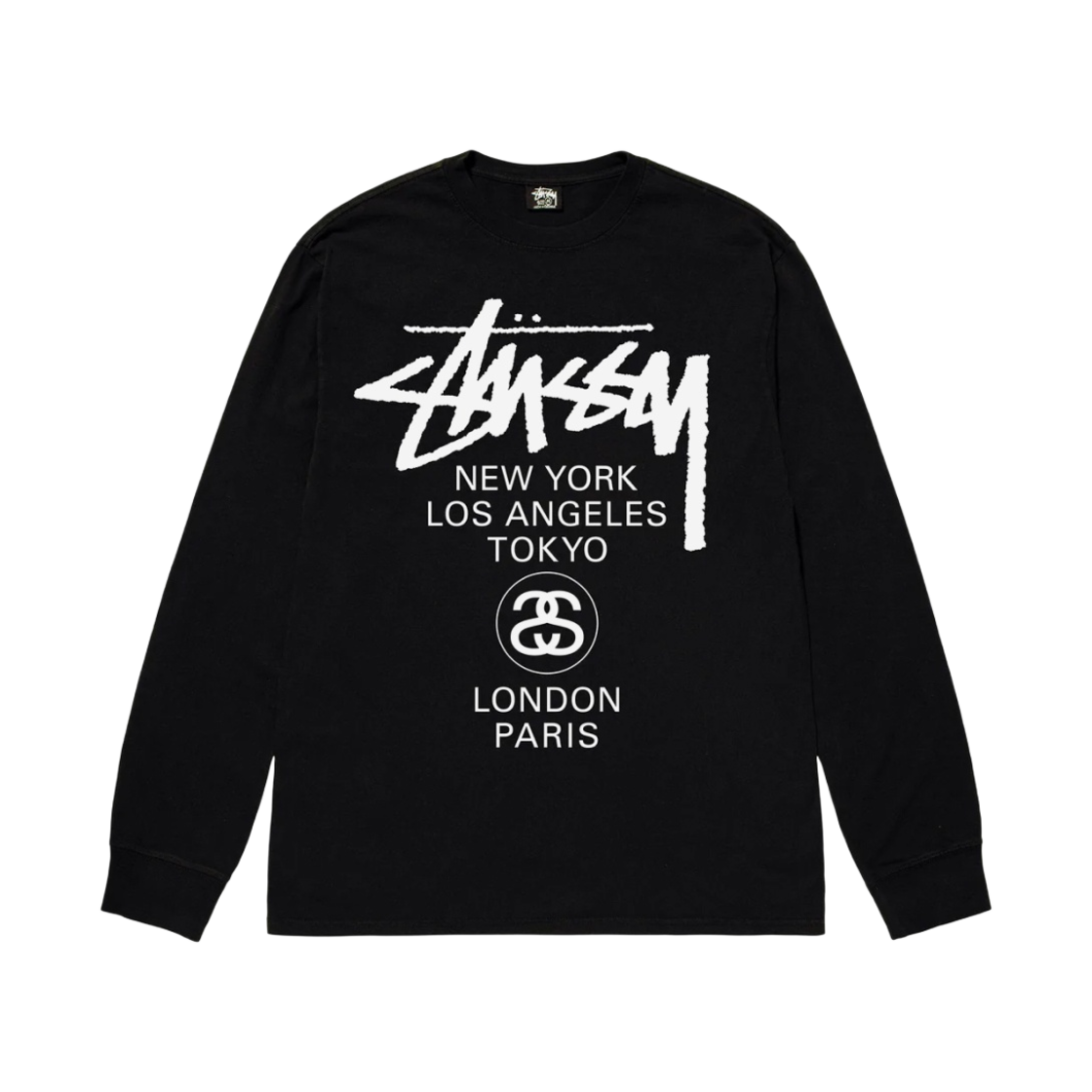 스투시 월드투어 롱슬리브 티셔츠 블랙 2023(Stussy World Tour LS T-Shirt Black 2023)