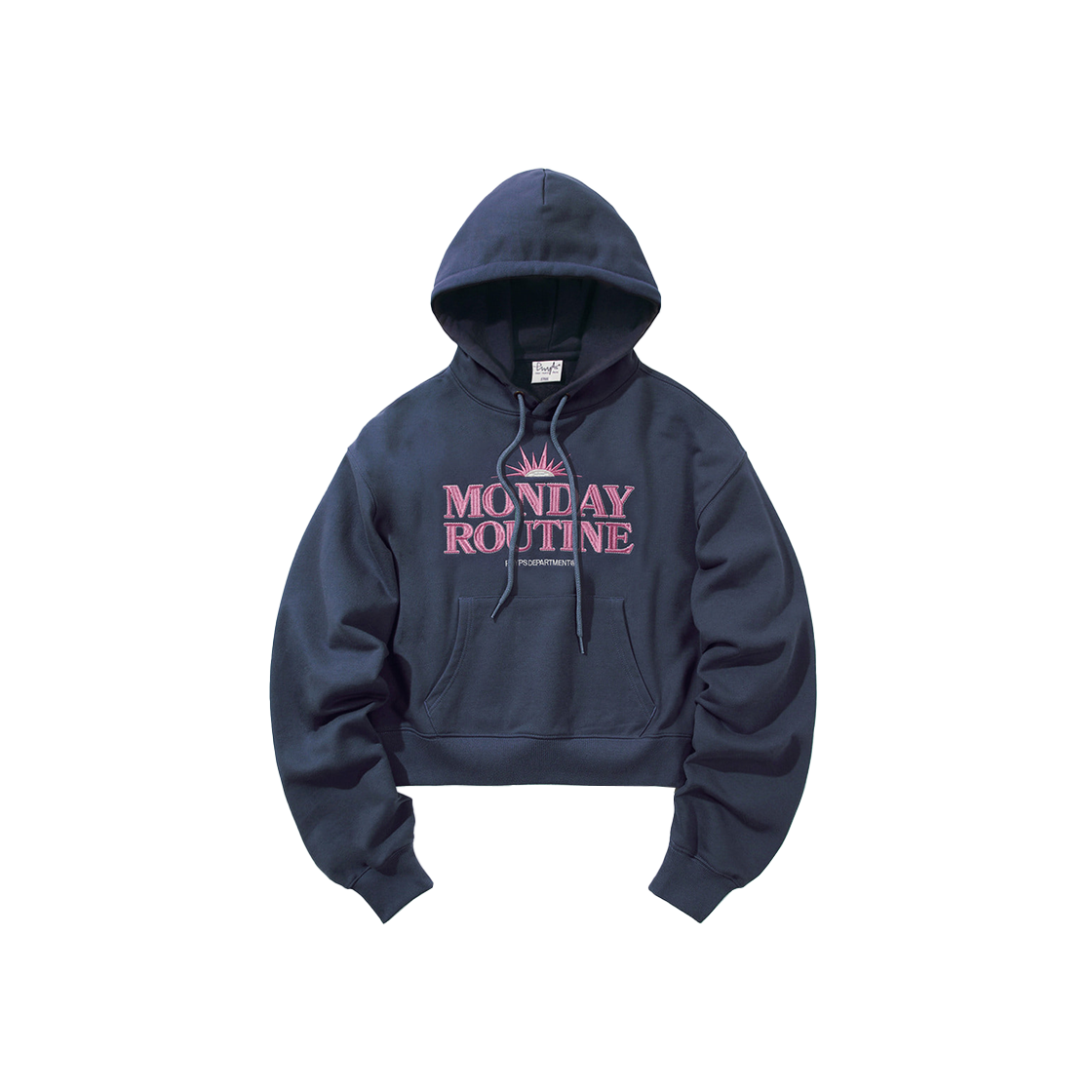 PD08HD0157VN Phyps Dept Women's Monday Routine Crop Hoodie Vintage Navy