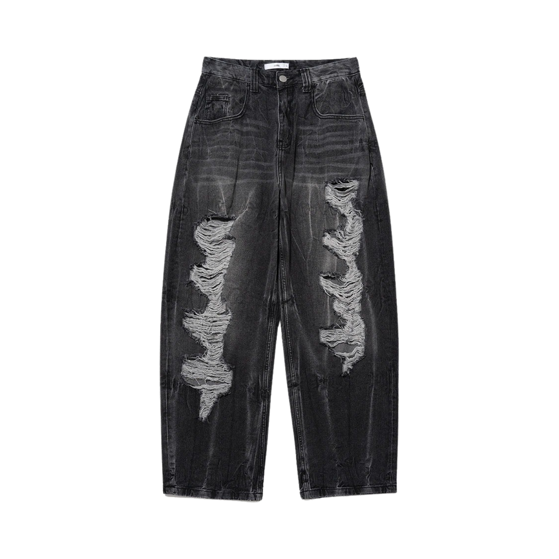 밀로 아카이브 리플렉트 커브드 데미지 팬츠 워시드 블랙