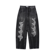 Millo Archive Reflect Curved Damage Pants Washed Black