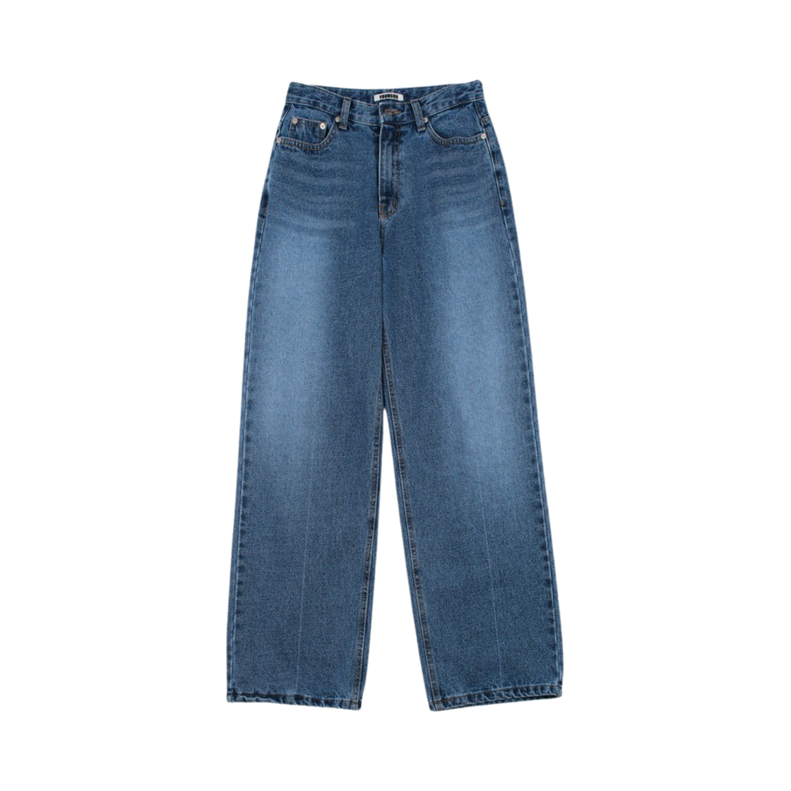 Relaxed Denim Pants Mid Blue YOUNGOH Relaxed Denim Pants Mid Blue