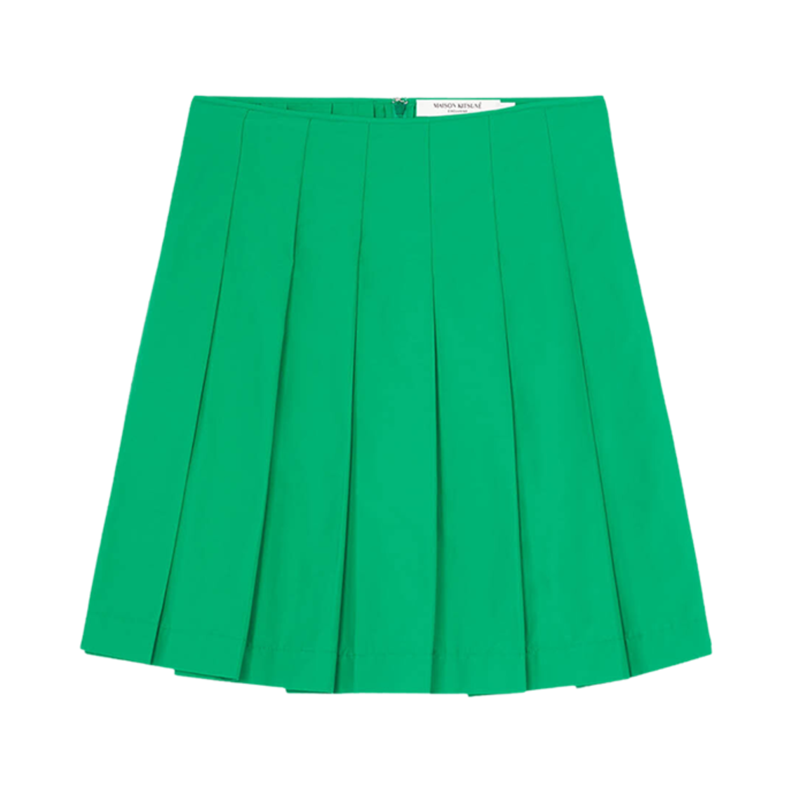 (W) 메종 키츠네 플리츠 숏 스커트 그래스 그린((W) Maison Kitsune Pleated Short Skirt Grass Green) - 1