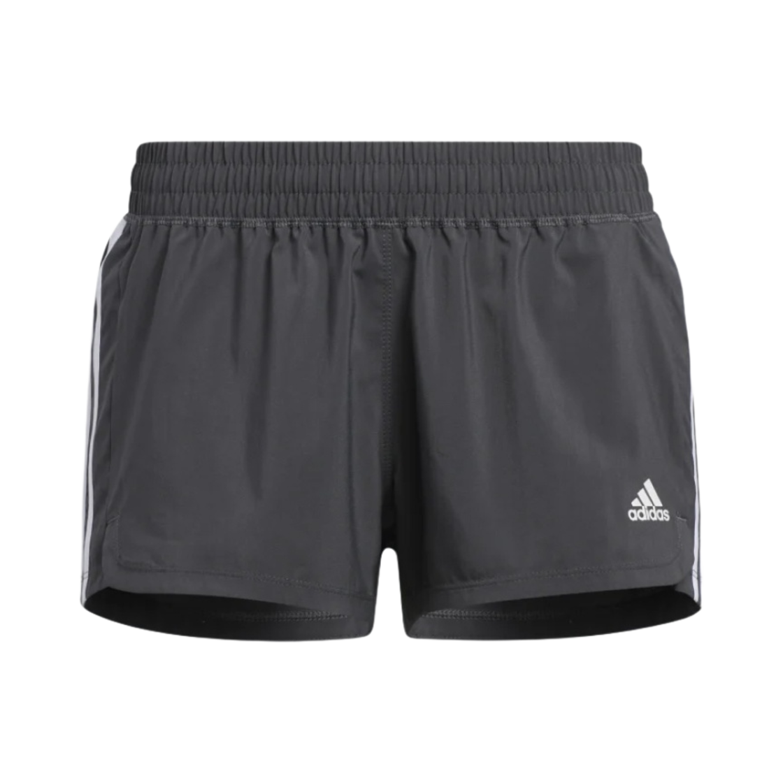 (W) 아디다스 트레이닝 페이서 삼선 우븐 쇼츠 그레이 식스 - US 사이즈((W) Adidas Training Pacer 3-Stripes Woven Shorts Grey Six - US Sizing) - 1