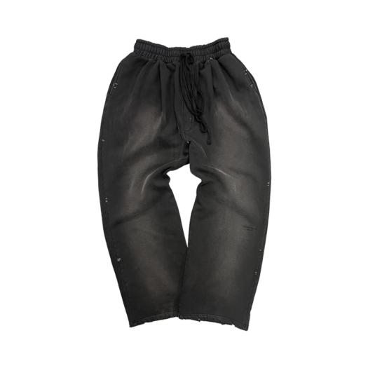 UMCM79BK Undermycar Mu.79 Anti Fxxking Logo Play Brush Washed Sweat Pants Black
