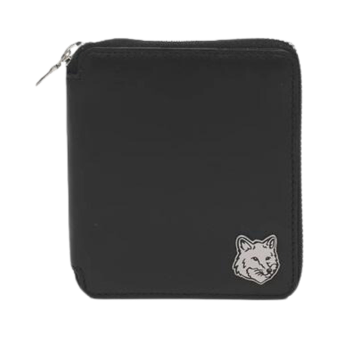 MM05346LC0043-P199 Maison Kitsune Fox Head Square Zipped Wallet Black