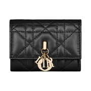Dior My Dior Trifold Wallet Cannage Lambskin Black