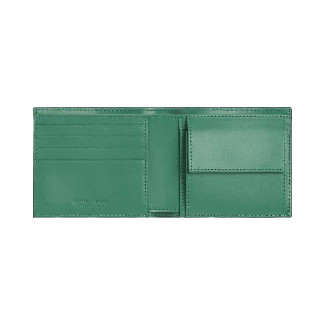 보테가 베네타 인트레치아토 코인 반지갑 다크 그린 머메이드(Bottega Veneta Intrecciato Bi-Fold Wallet with Coin Purse Dark Green Mermaid) - 2