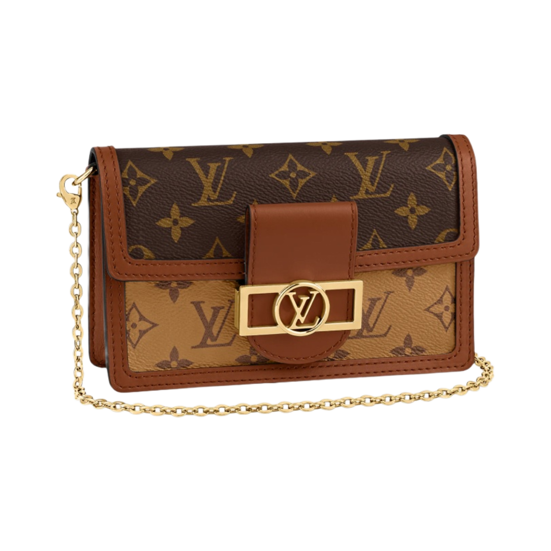 루이비통 도핀 체인 월렛 모노그램 앤 모노그램 리버스