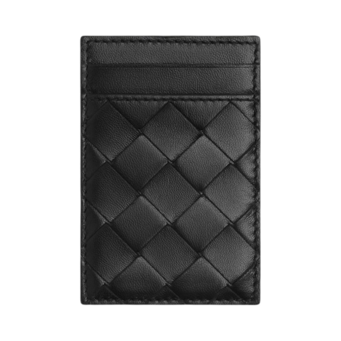 756821VCPP18803 Bottega Veneta Intrecciato Card Case With Magnet Black