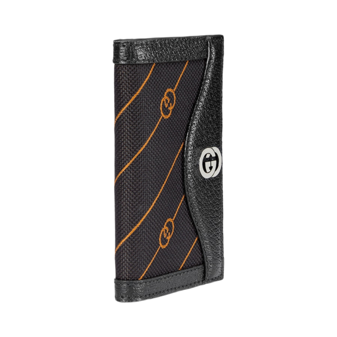 구찌 인터로킹 G 롱 카드 케이스 블랙 오렌지 패브릭(Gucci Interlocking G Long Card Case Black Orange Fabric) - 2