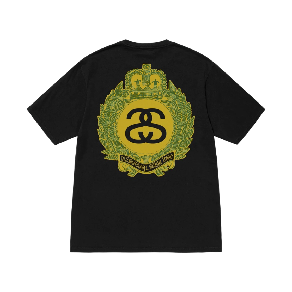 스투시 크라운 리쓰 피그먼트 다이드 티셔츠 블랙