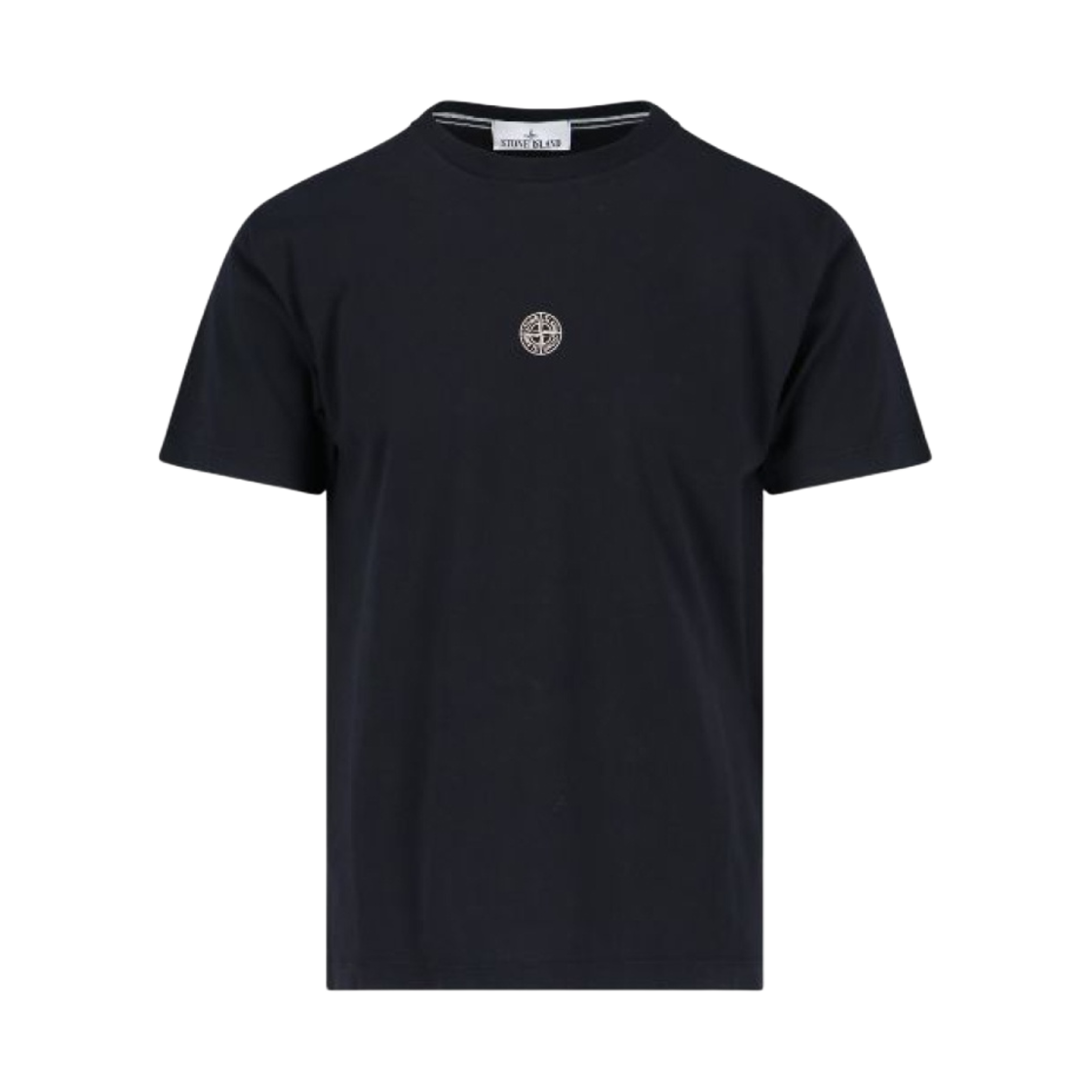 78152NS86-V0029 Stone Island 2NS86 60/2 Cotton Jersey Garment Dyed Lettering One Print T-Shirt Black - 23SS