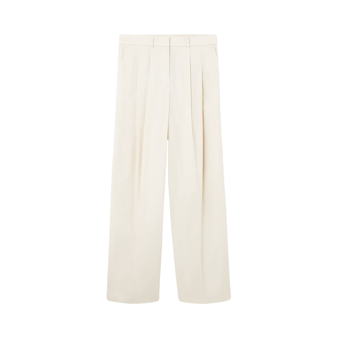 (W) 코스 릴렉스드 핏 테일러드 와이드 레그 트라우저 크림((W) COS Relaxed Fit Tailored Wide Leg Trousers Cream)