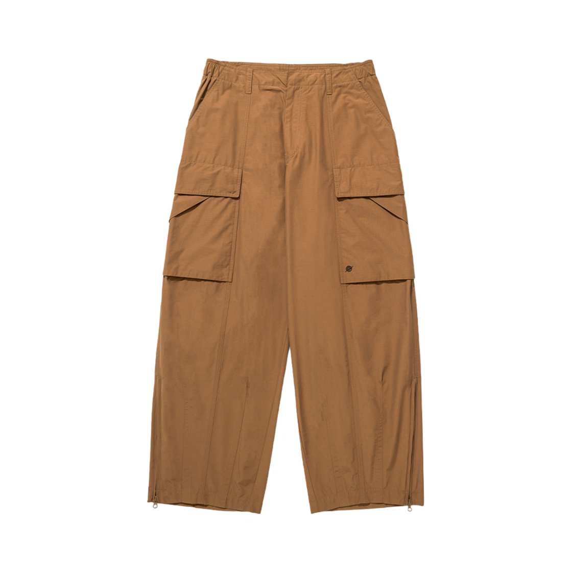 KA3PT1200M_ KALA PATTHAR Nylon Rib Wide Pocket Pants Camel