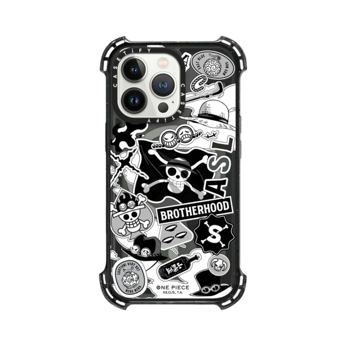 케이스티파이 x 원피스 아이폰 맥세이프 브라더후드 모노톤 스티커 케이스 클리어(Casetify x One Piece iPhone Magsafe Brotherhood Monotone Sticker Case Clear) - 3