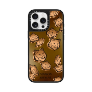 Casetify x Maison Kitsune iPhone Copper Magsafe Mirror Case Silver Mirror Black Bumper