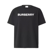 (W) Burberry Logo Print Cotton T-Shirt Black