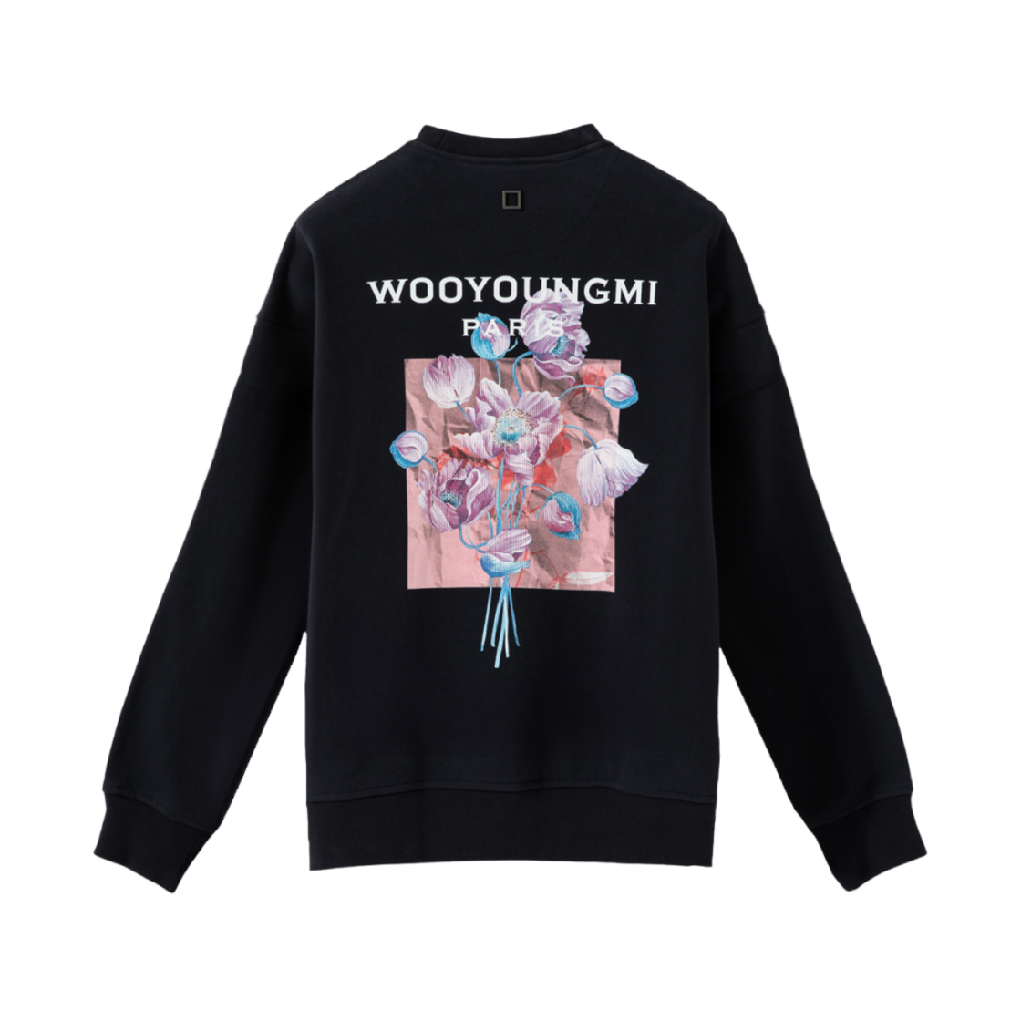 우영미 3D 플라워 백로고 스웨트셔츠 네이비 - 24FW