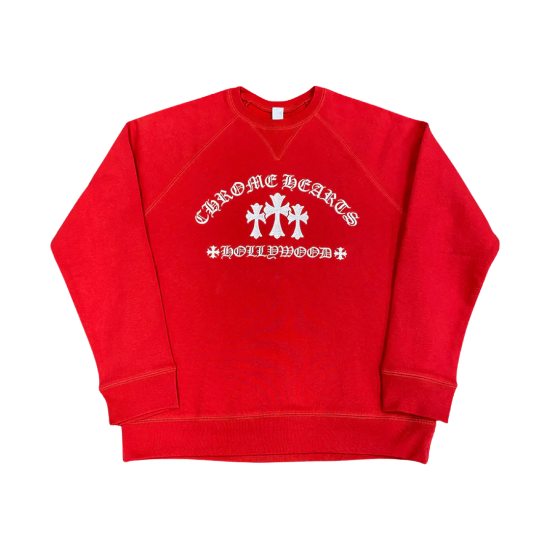 크롬하츠 크로스 할리우드 크루넥 스웨트셔츠 레드(Chrome Hearts Cross Hollywood Crewneck Sweatshirt Red)