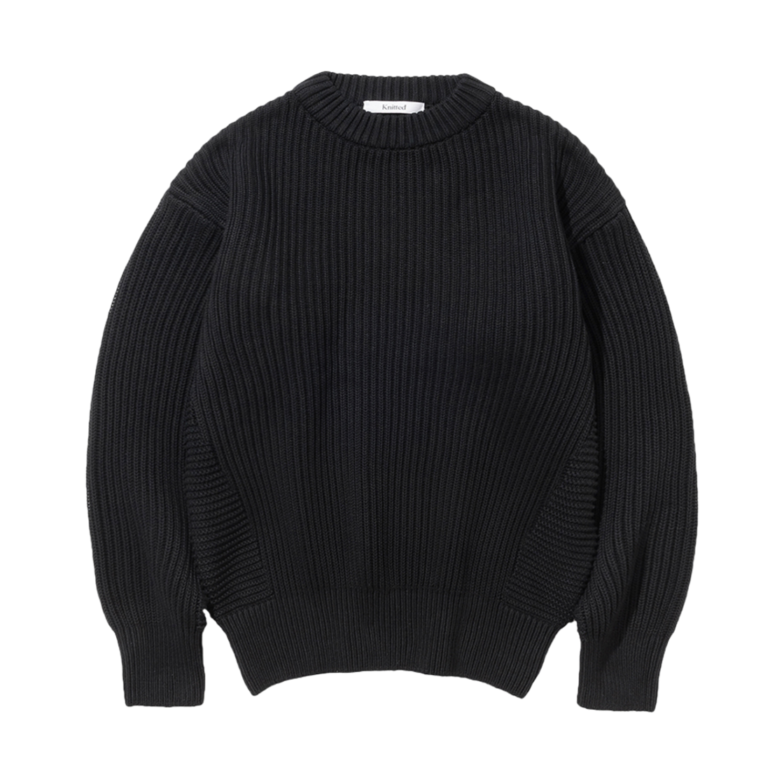 K22AWUK29BK Knitted Cotton Minimal Round Knit Black