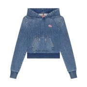 (W) Diesel D-Angy Track Denim Hoodie Dark Blue