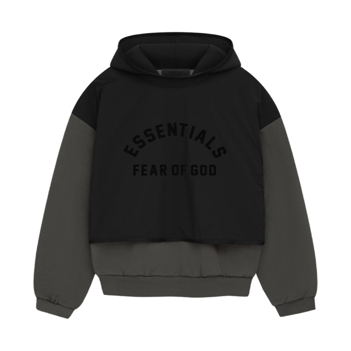 에센셜 나일론 플리스 후드 스웨터 잉크 제트 블랙 - 24SS(Essentials Nylon Fleece Hooded Sweater Ink Jet Black - 24SS) - 1