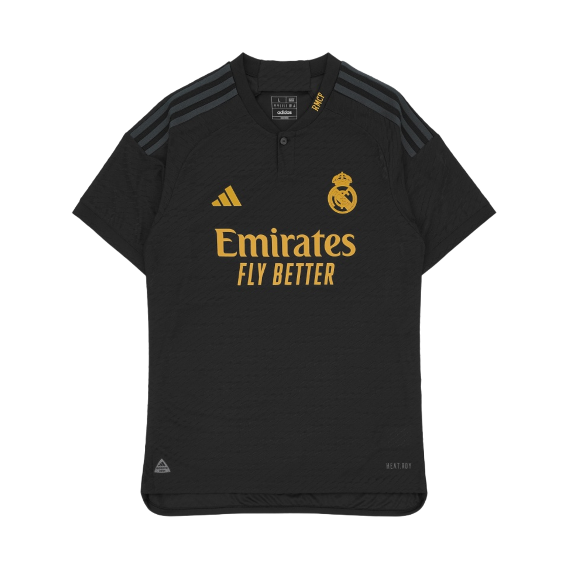 아디다스 레알 마드리드 2023/24 3rd 어센틱 저지 블랙 - US 사이즈 (논 마킹 버전)(Adidas Real Madrid 2023/24 3rd Authentic Jersey Black - US Sizing (Non Marking Ver.))