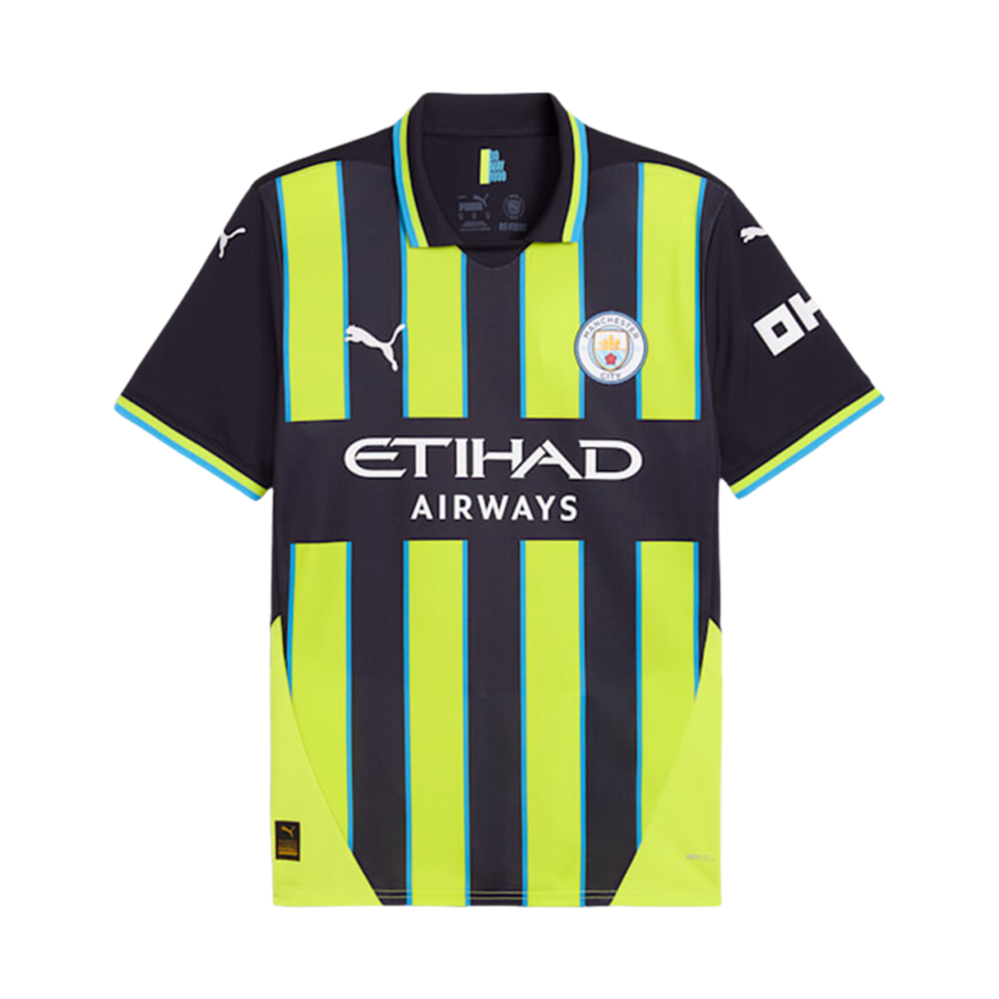 푸마 맨체스터 시티 2024/25 어웨이 저지 뉴 네이비 옐로우 글로우 (논 마킹 버전)(Puma Manchester City 2024/25 Away Jersey New Navy Yellow Glow (Non Marking Ver.))