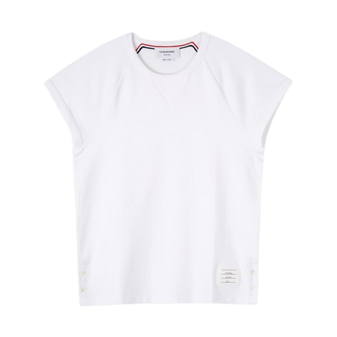 MJS148A-07323-100 Thom Browne Milano Cotton Short Sleeve T-Shirt White