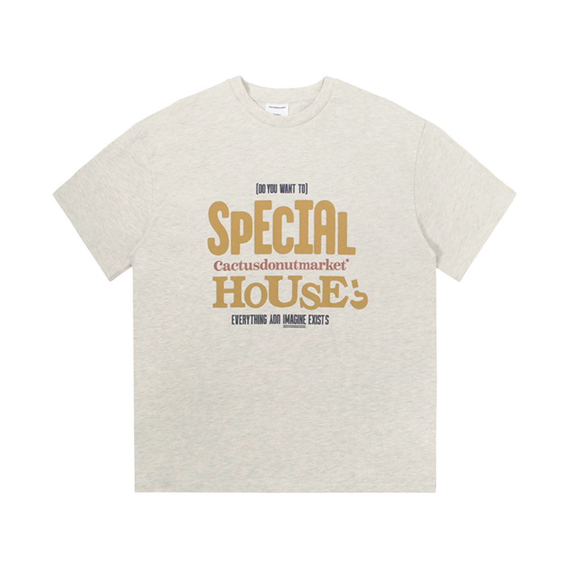 캑터스도넛마켓 스페셜 하우스 티셔츠 오트밀
