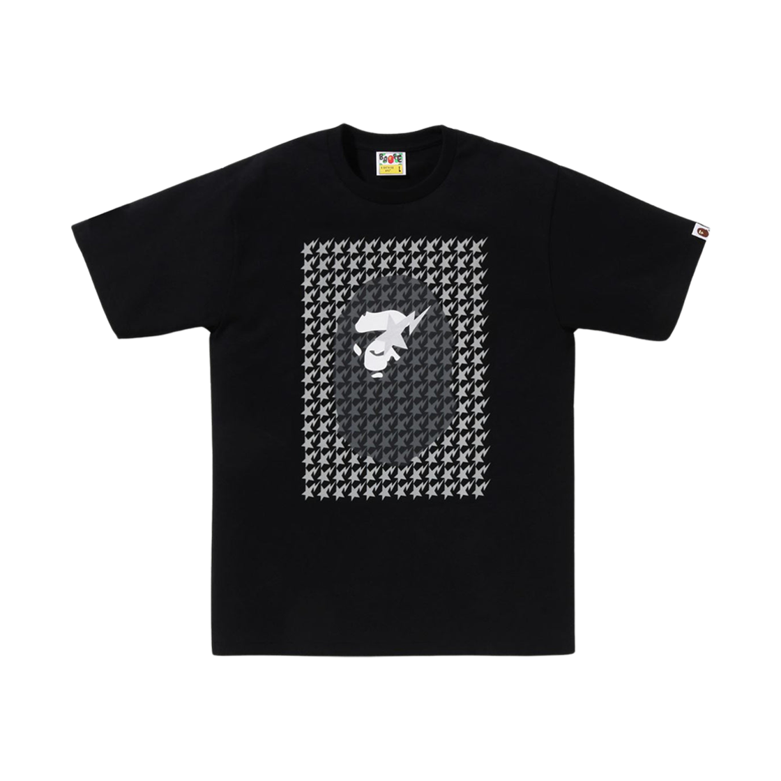 베이프 스타 하운드투스 에이프 헤드 티셔츠 블랙(BAPE Sta Houndstooth Ape Head T-Shirt Black) - 1