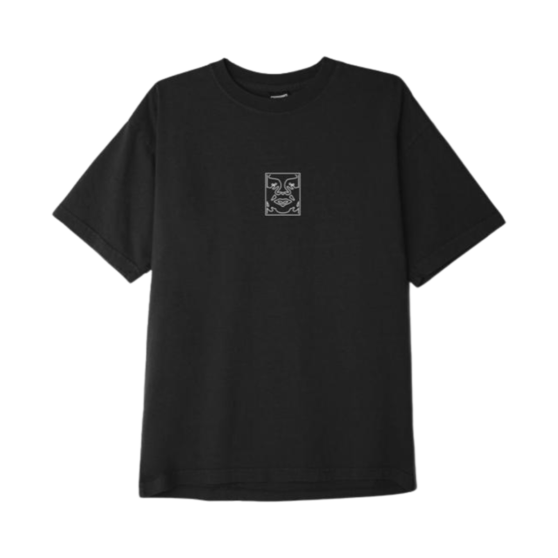 166912941 Obey Icon Face Outline Heavyweight T-Shirt Off Black