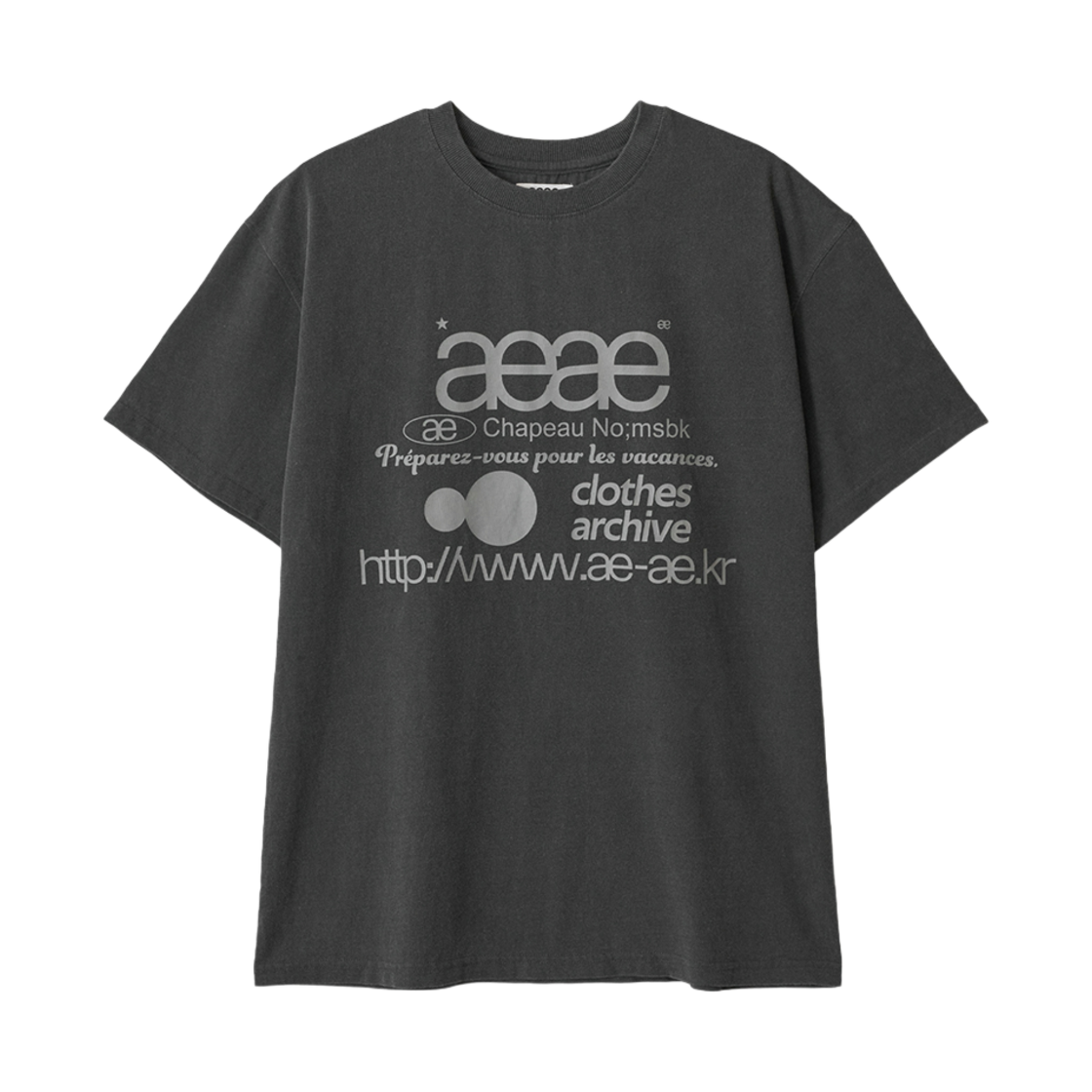 에이이에이이 웹 로고 티셔츠 피그먼트 블랙