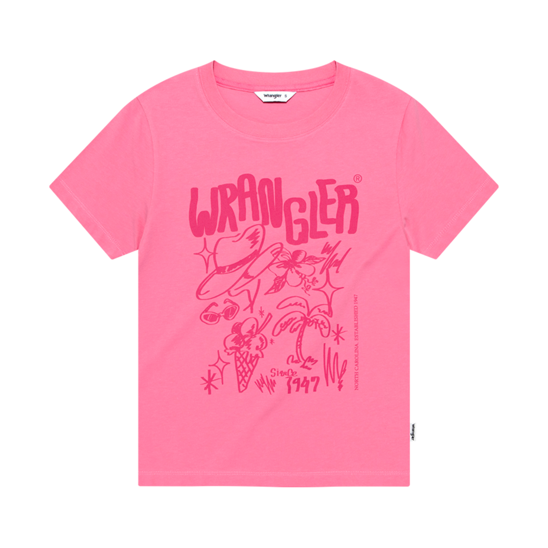 랭글러 (W) 그래피티 티셔츠 차콜(Wrangler (W) Graffiti T-Shirt Pink)