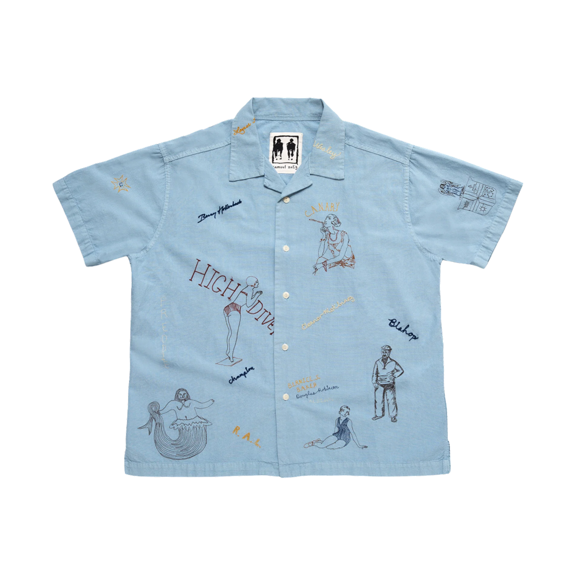 - Samuel Zelig High Dive Camp Shirt Light Blue