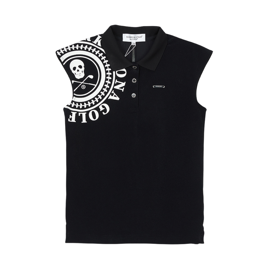 MLW-5A-AP06 (W) Mark & Lona Golf Wear Collar Sleeveless T-Shirt Black