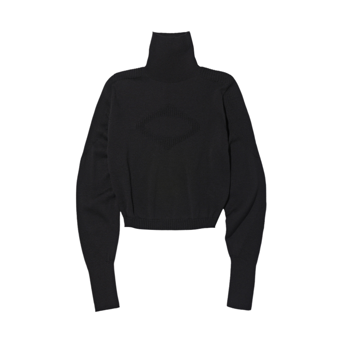 (W) 미스치프 터틀 넥 니트 탑 블랙